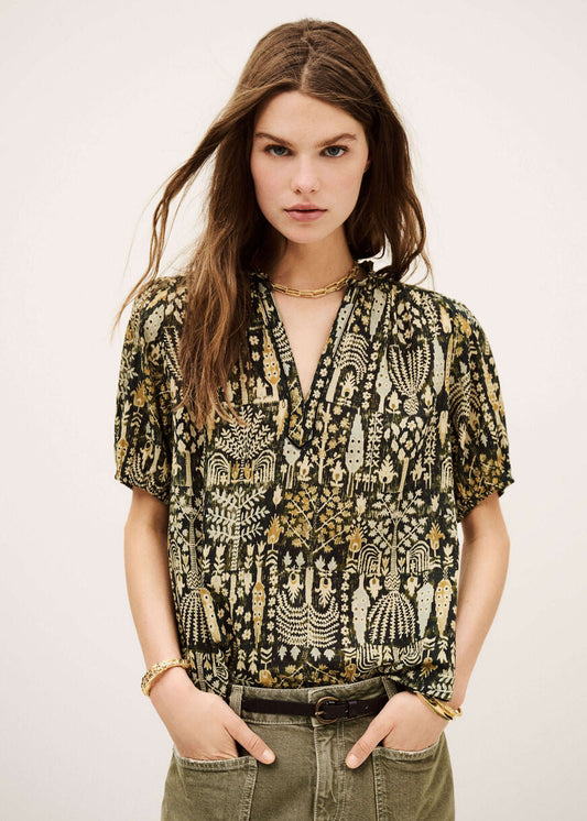Pueblo Blouse in Khaki from Ba&sh