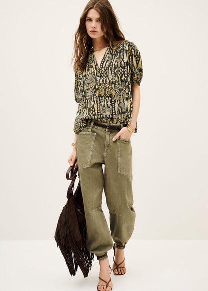 Pueblo Blouse in Khaki from BA&SH at Edito boutique