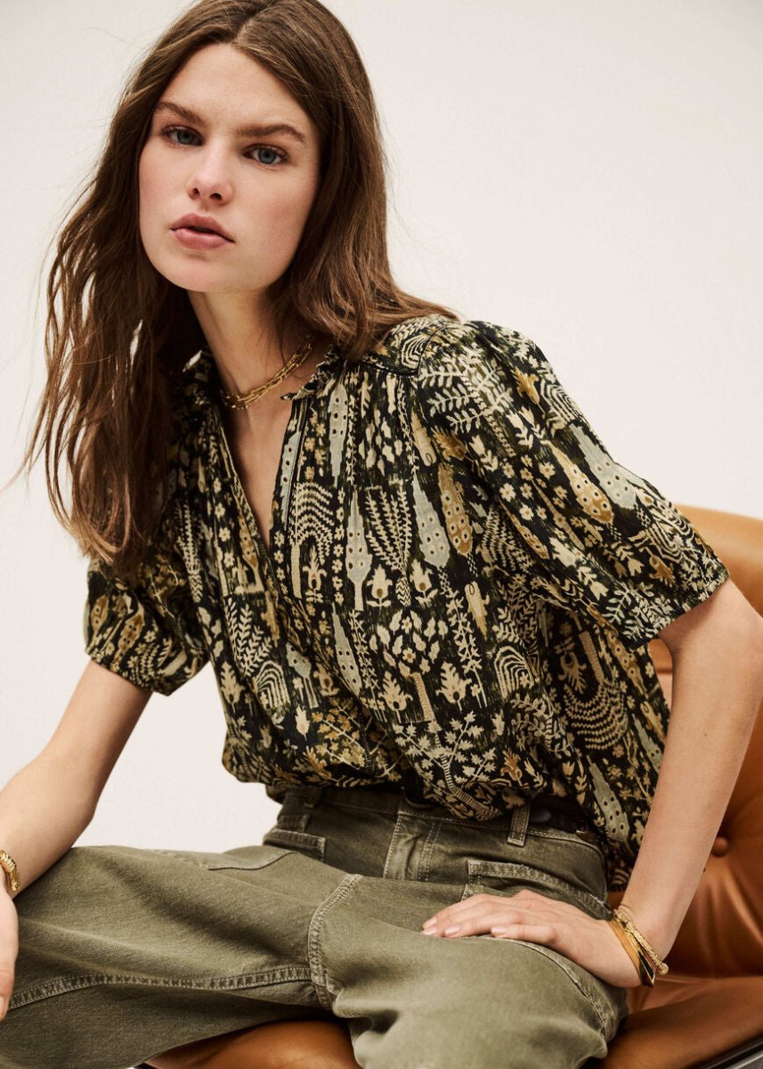 Pueblo Blouse in Khaki from BA&SH at Edito boutique