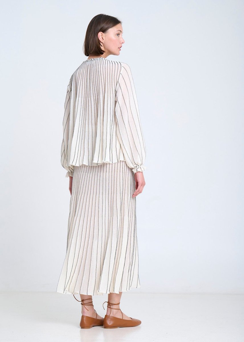Radial Knitted Blouse in Ecru from SITA MURT at Edito Boutique
