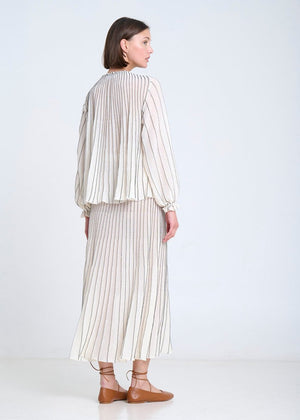 Radial Knitted Blouse in Ecru from SITA MURT at Edito Boutique