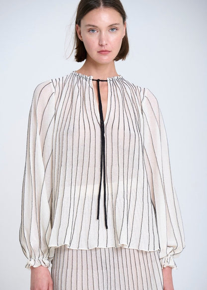 Radial Knitted Blouse in Ecru from SITA MURT at Edito Boutique
