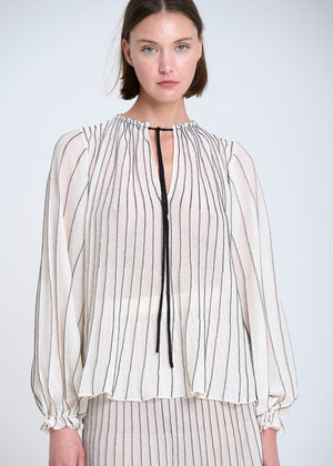 Radial Knitted Blouse in Ecru from SITA MURT at Edito Boutique