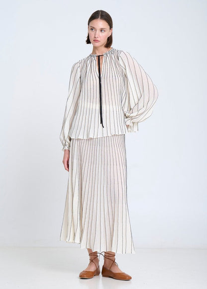 Radial Knitted Blouse in Ecru from SITA MURT at Edito Boutique
