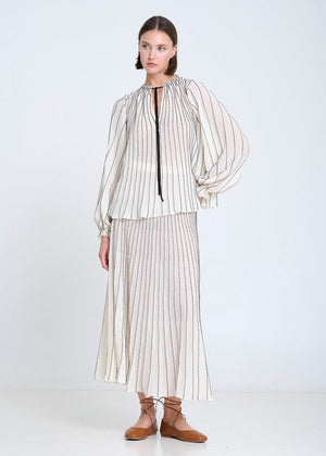 Radial Knitted Blouse in Ecru from SITA MURT at Edito Boutique