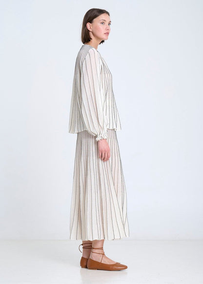 Radial Knitted Blouse in Ecru from SITA MURT at Edito Boutique