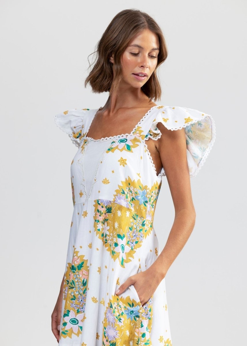 Raes Maxi Dress in Paperdaisy from BINNYWEAR at Edito boutique