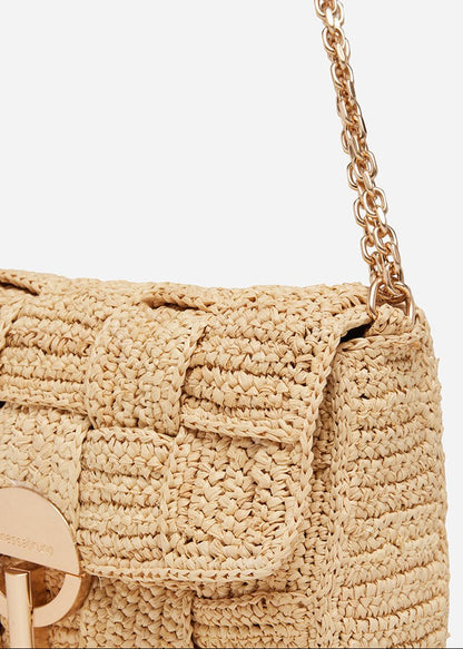 Raffia Medium Moon Bag from VANESSA BRUNO at Edito Boutique