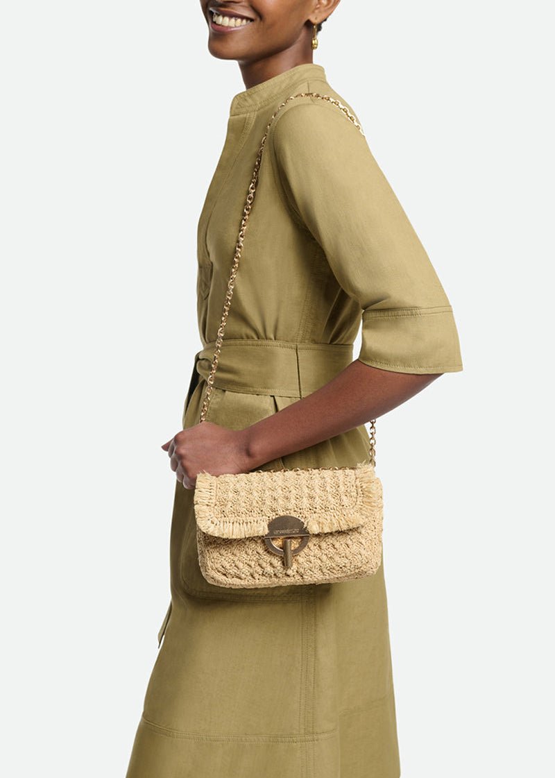 Raffia Medium Moon Bag from VANESSA BRUNO at Edito Boutique