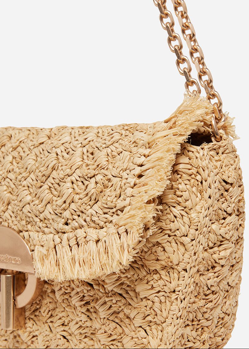 Raffia Medium Moon Bag from VANESSA BRUNO at Edito Boutique