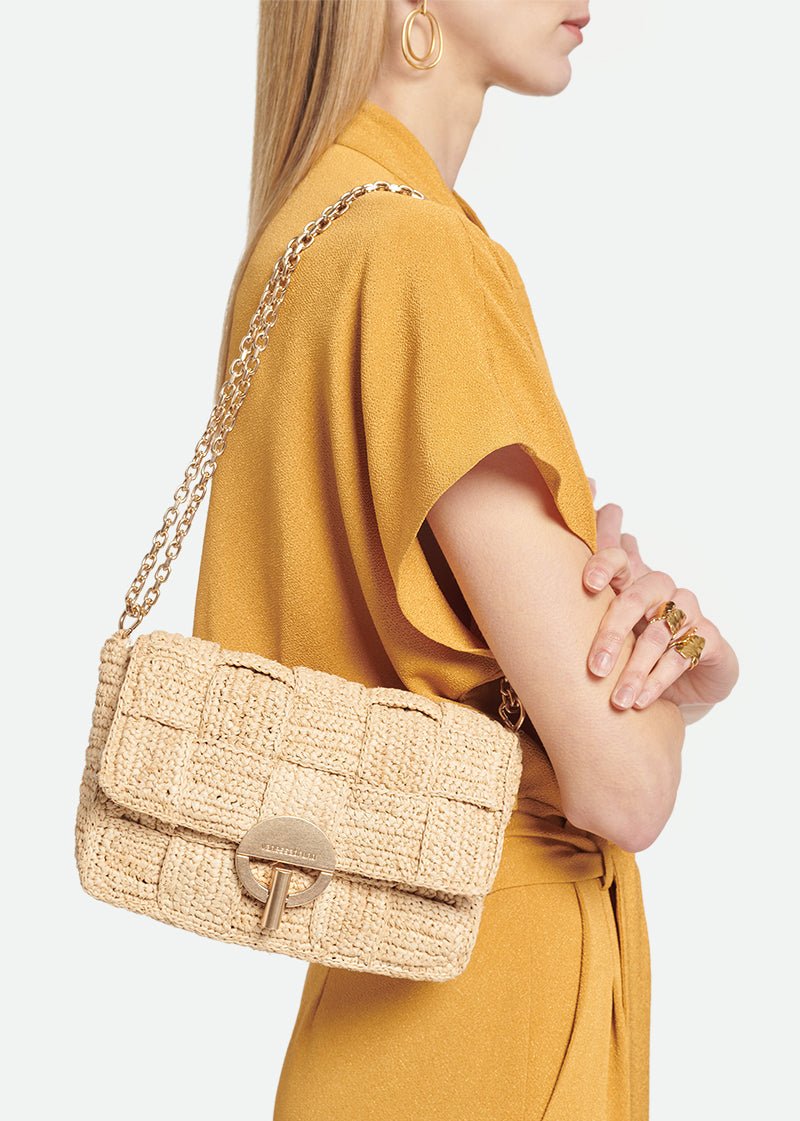 Raffia Medium Moon Bag from VANESSA BRUNO at Edito Boutique