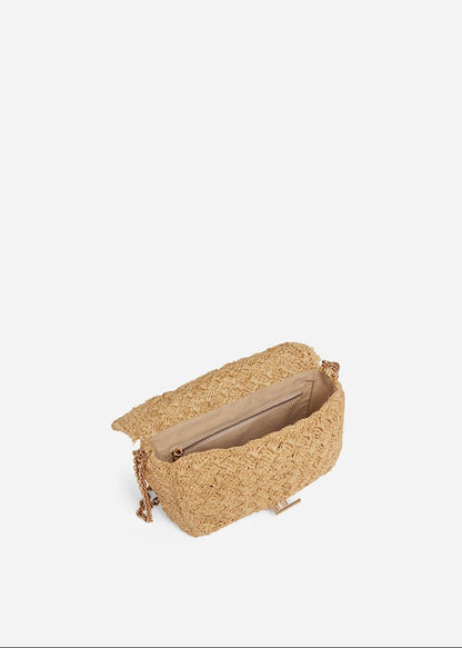 Raffia Medium Moon Bag from VANESSA BRUNO at Edito Boutique