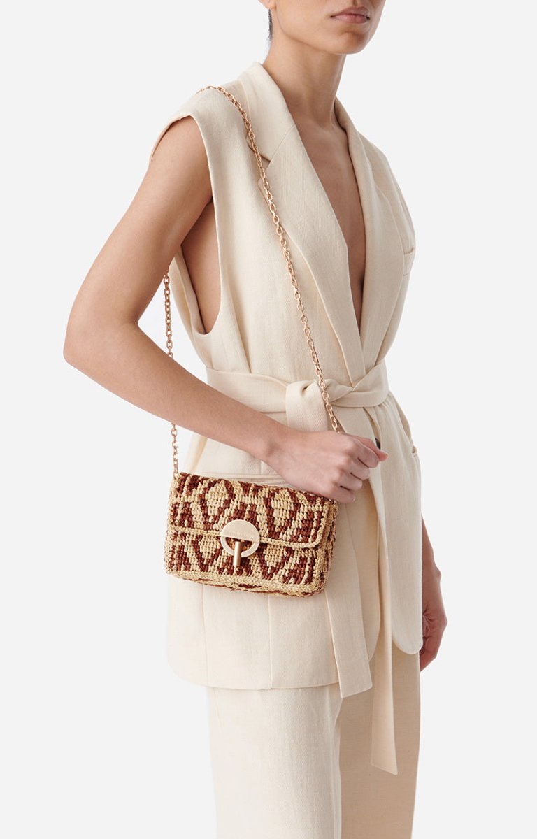 Raffia Nano Moon Bag from VANESSA BRUNO at Edito boutique