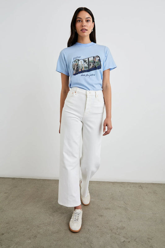 Rails Boyfriend Tee LA Postcard in Blue