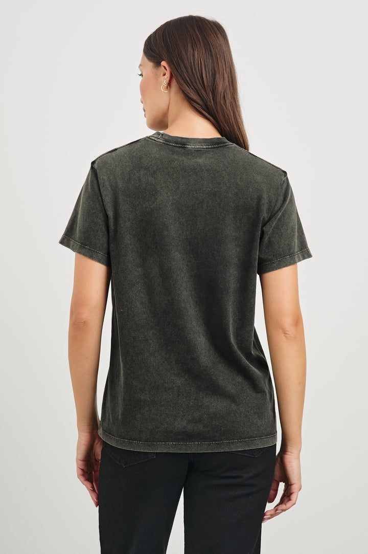 Rails Boyfriend Tee in Washed Black Gold Glitter