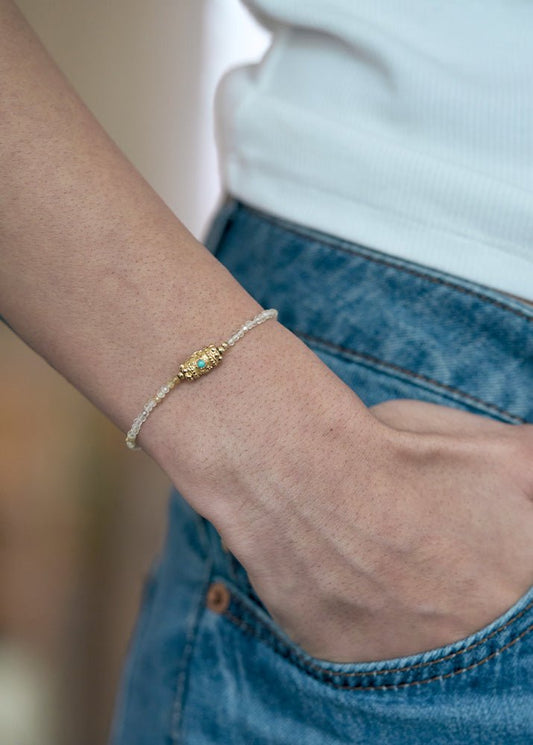 Rakhi Yubi Bracelet in Turquoise from DOROTHEE SAUSSET at Edito boutique