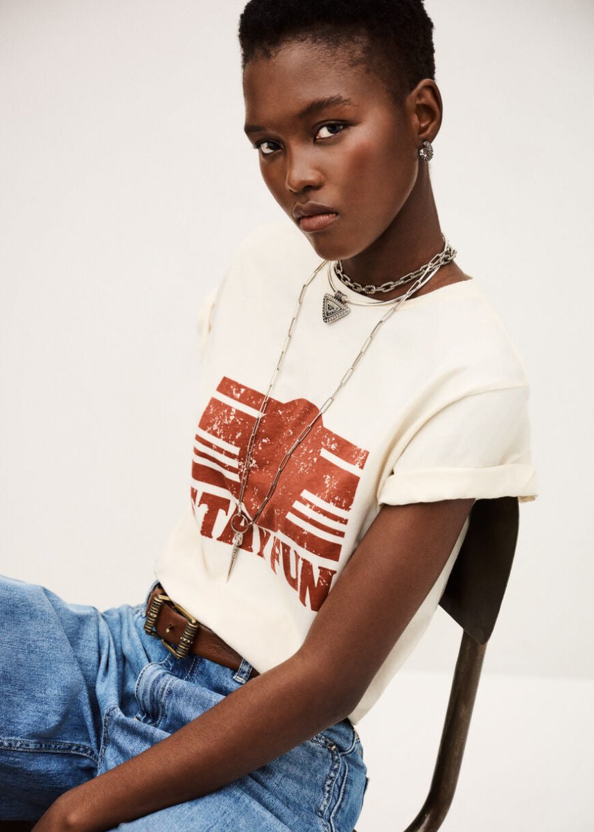 Reese T-Shirt in Ecru from BA&SH at Edito boutique
