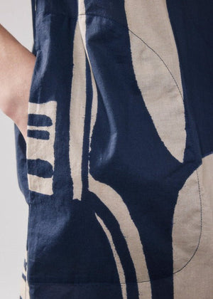Reflection Dress in Beige/Blue from HARTFORD at Edito boutique