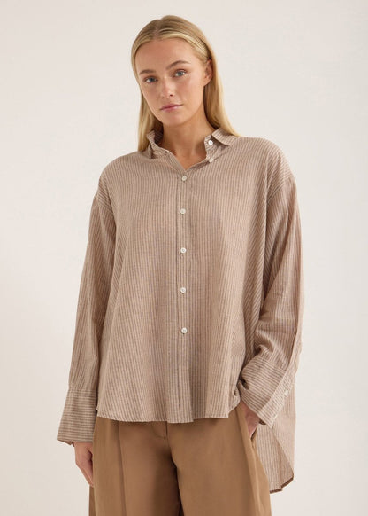 Relik Shirt in Double Stripe from JAC + JACK at Edito Boutique