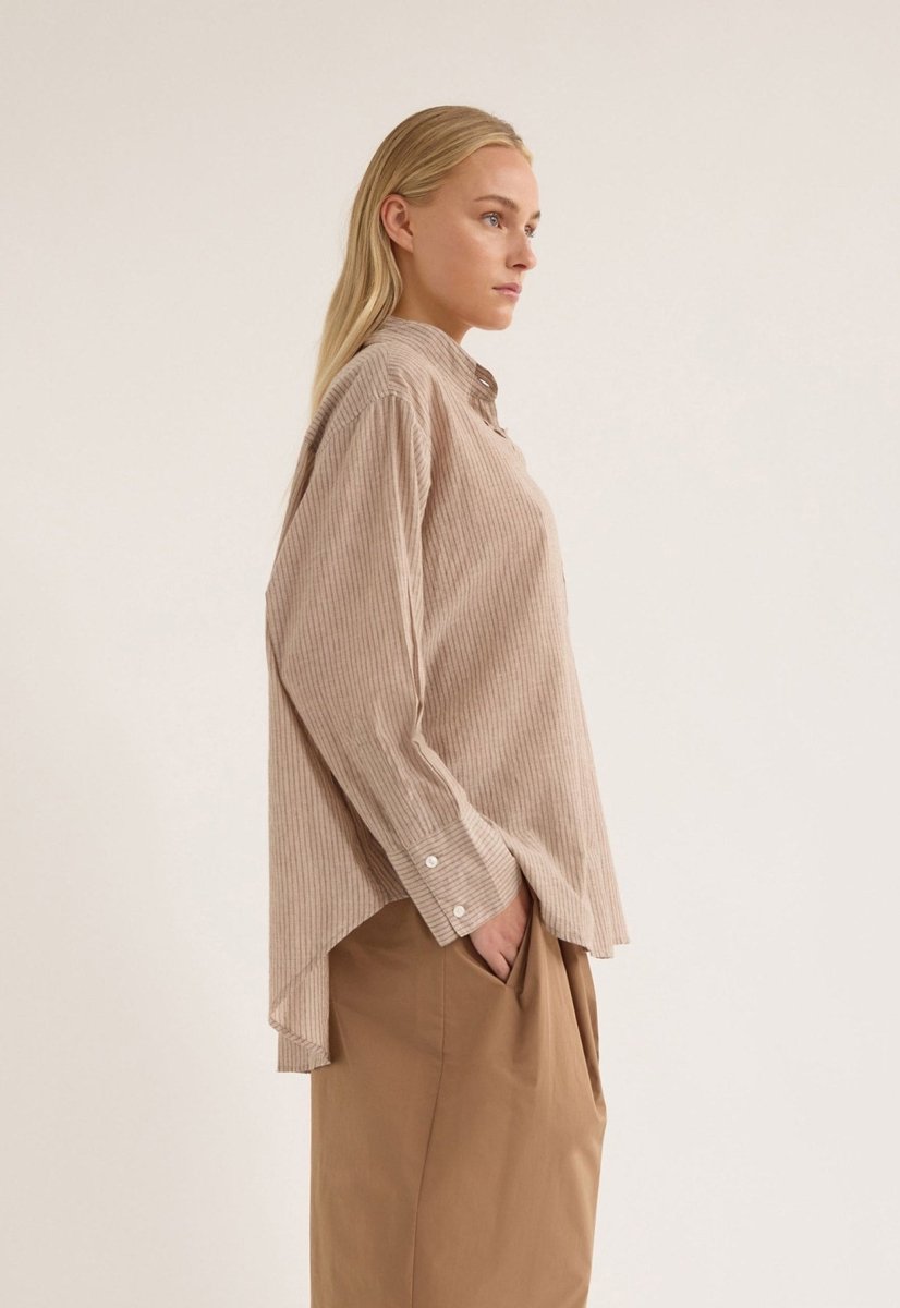 Relik Shirt in Double Stripe from JAC + JACK at Edito Boutique