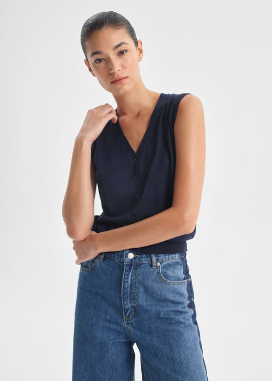 Rhyan knit Vest in Navy from Morrison