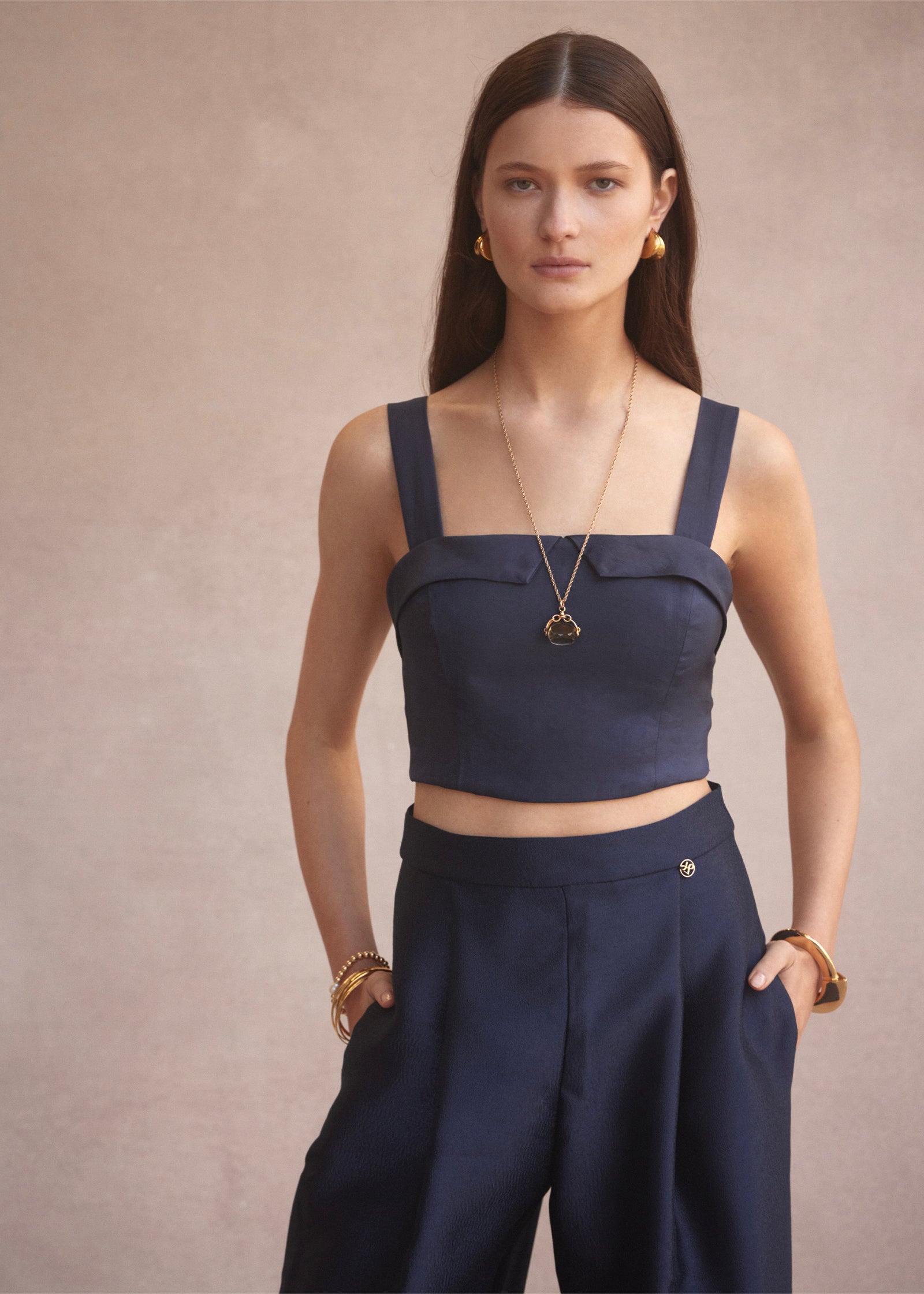 Riviera Pant in Navy from Luxe De Valentina