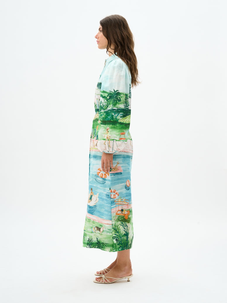 Roame Alexandra Dress in Poolside Affair Print