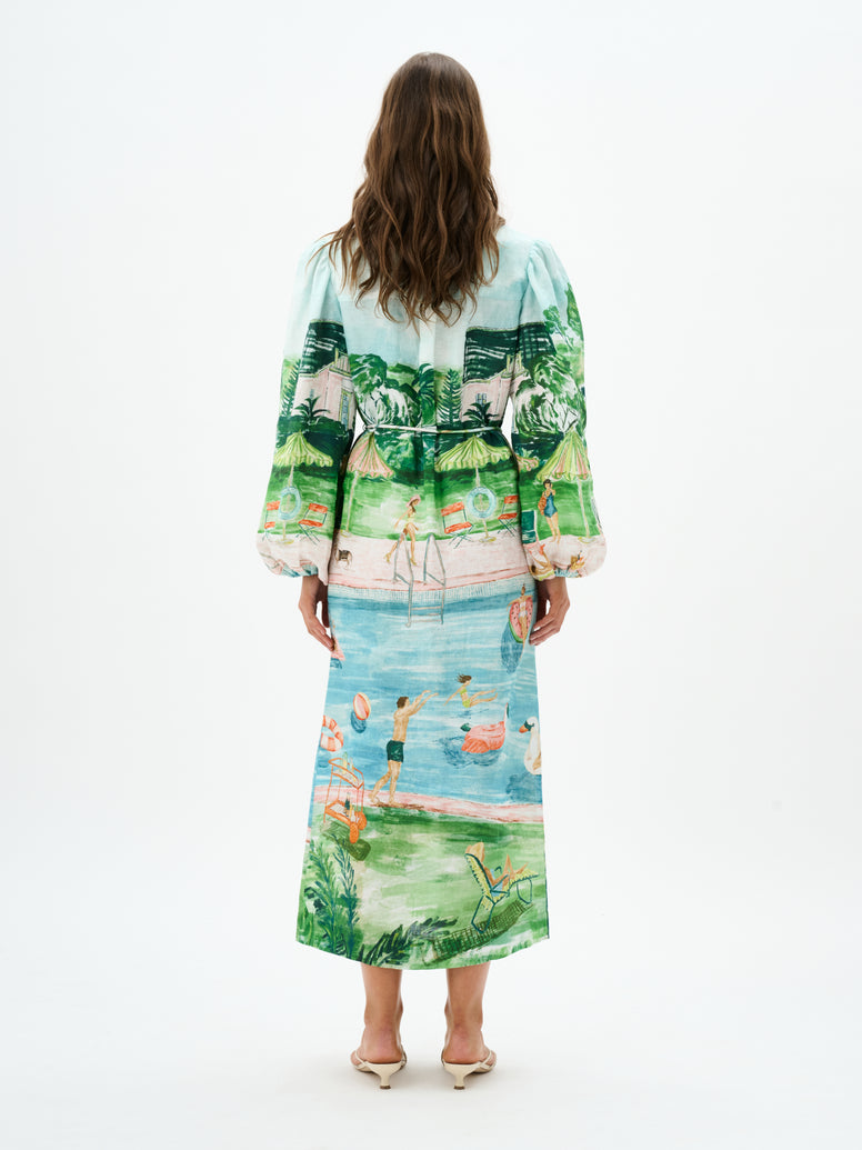 Roame Alexandra Dress in Poolside Affair Print