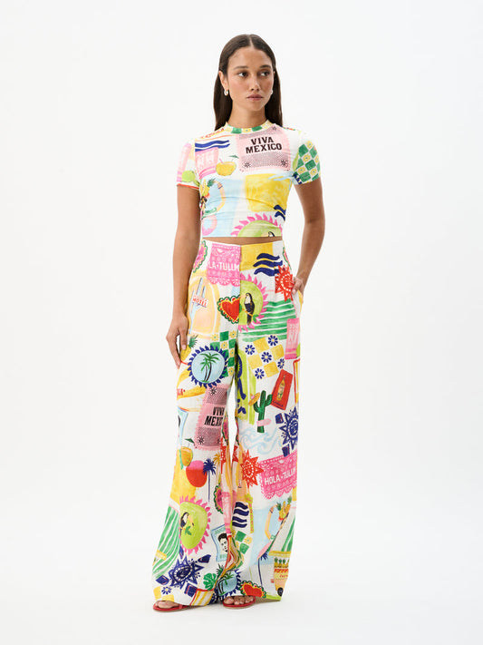 Roame Beckford Pant in Hola Tulum Print