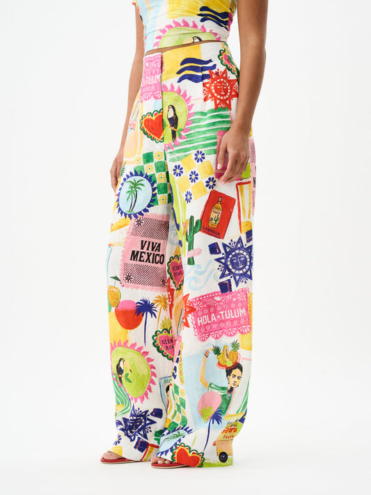 Roame Beckford Pant in Hola Tulum Print