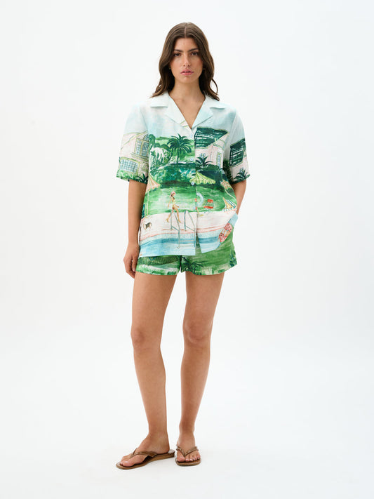 Roame Cruz Shirt in Poolside Affair print