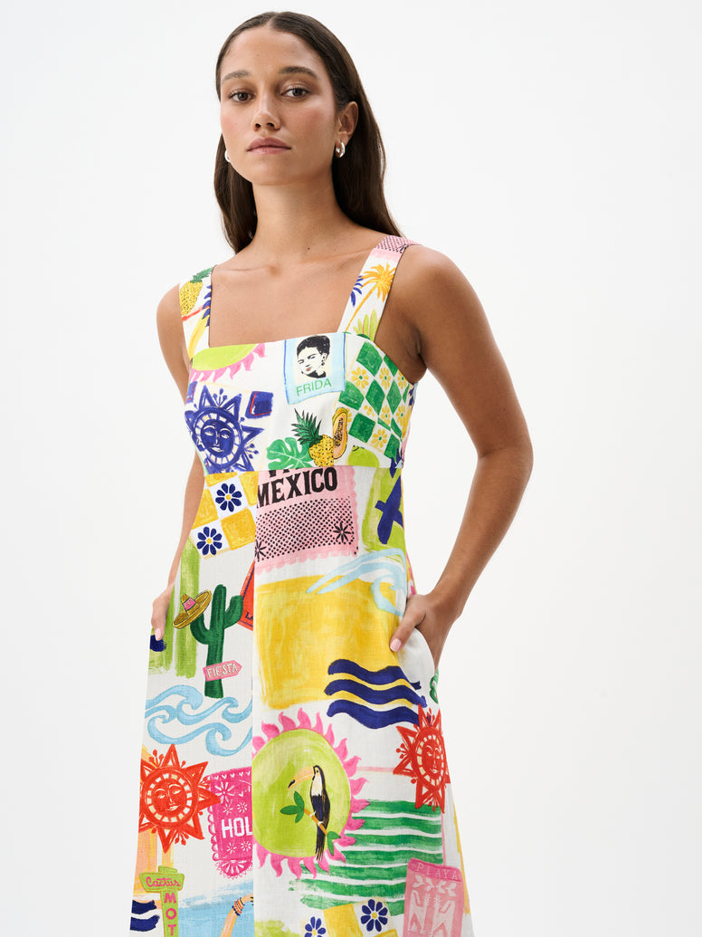 Roame Kaia Dress in Hola Tulum Print