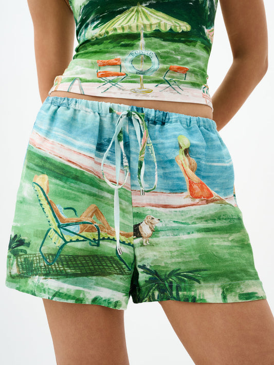 Roame Rhys Short in Poolside Affair print