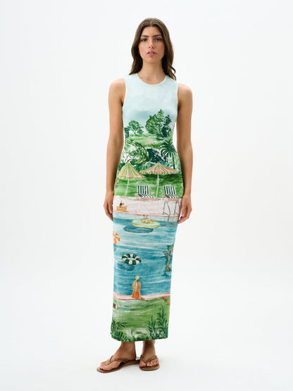 Roame Theodore Dress in Poolside Affair Print