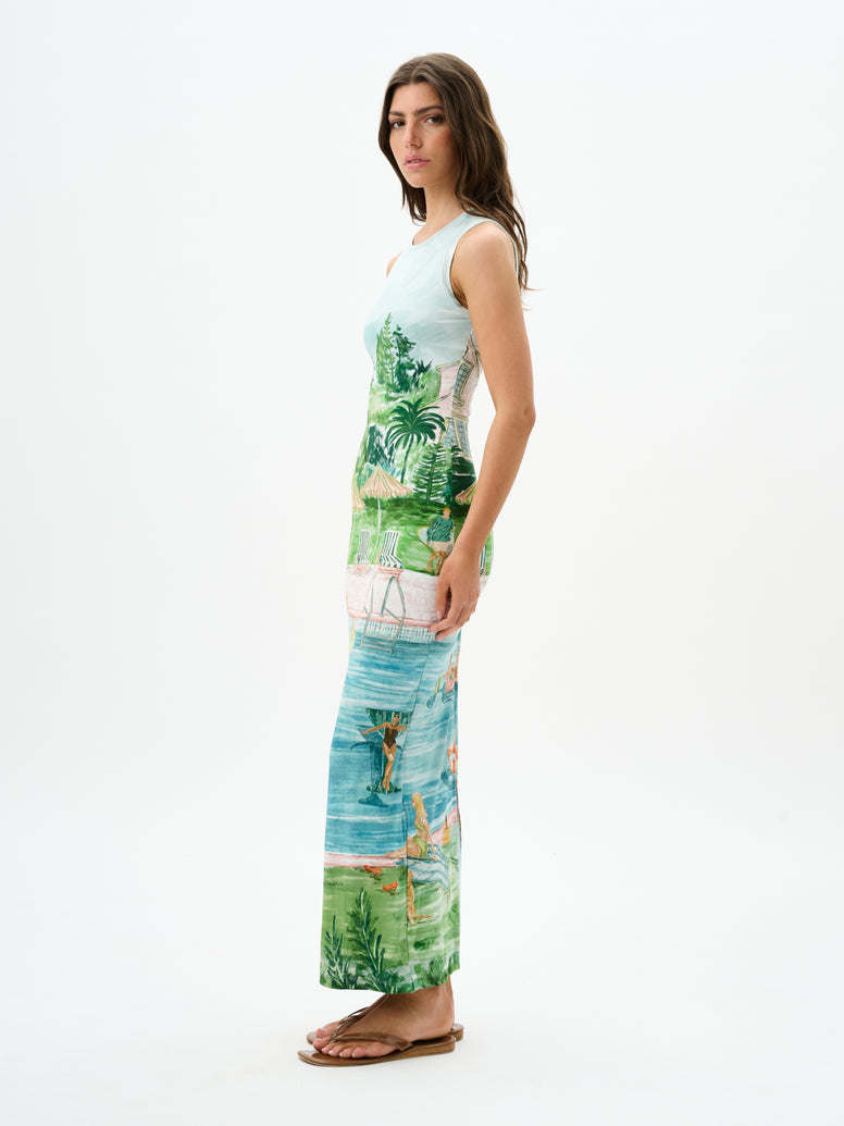 Roame Theodore Dress in Poolside Affair Print