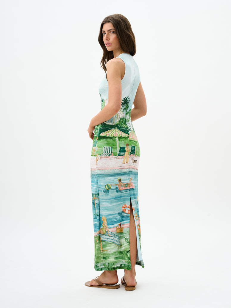 Roame Theodore Dress in Poolside Affair Print