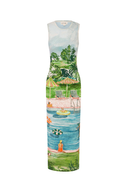 Roame Theodore Dress in Poolside Affair Print