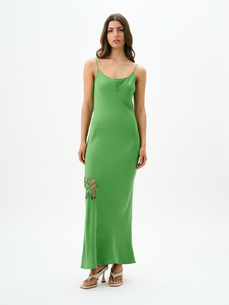 Roame Wessex Slip Dress in Ivy