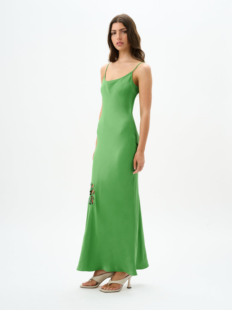 Roame Wessex Slip Dress in Ivy