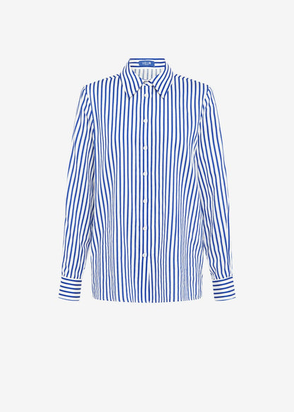 Rosaline Striped Shirt in Navy from LEO LIN at Edito boutique