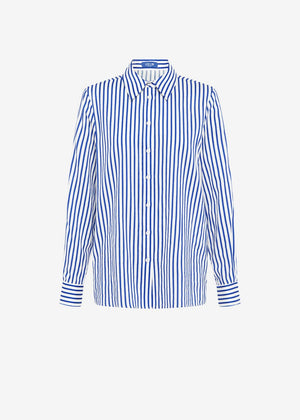 Rosaline Striped Shirt in Navy from LEO LIN at Edito boutique