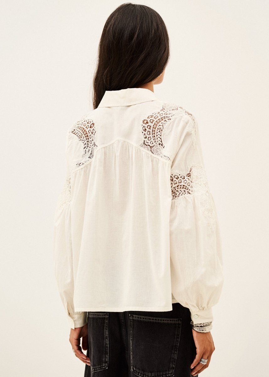 Roseanne Lace Shirt in Ecru from BA&SH at Edito Boutique