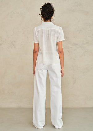 Ruby Embroidered Top in Ecru from M.A.B.E at Edito boutique