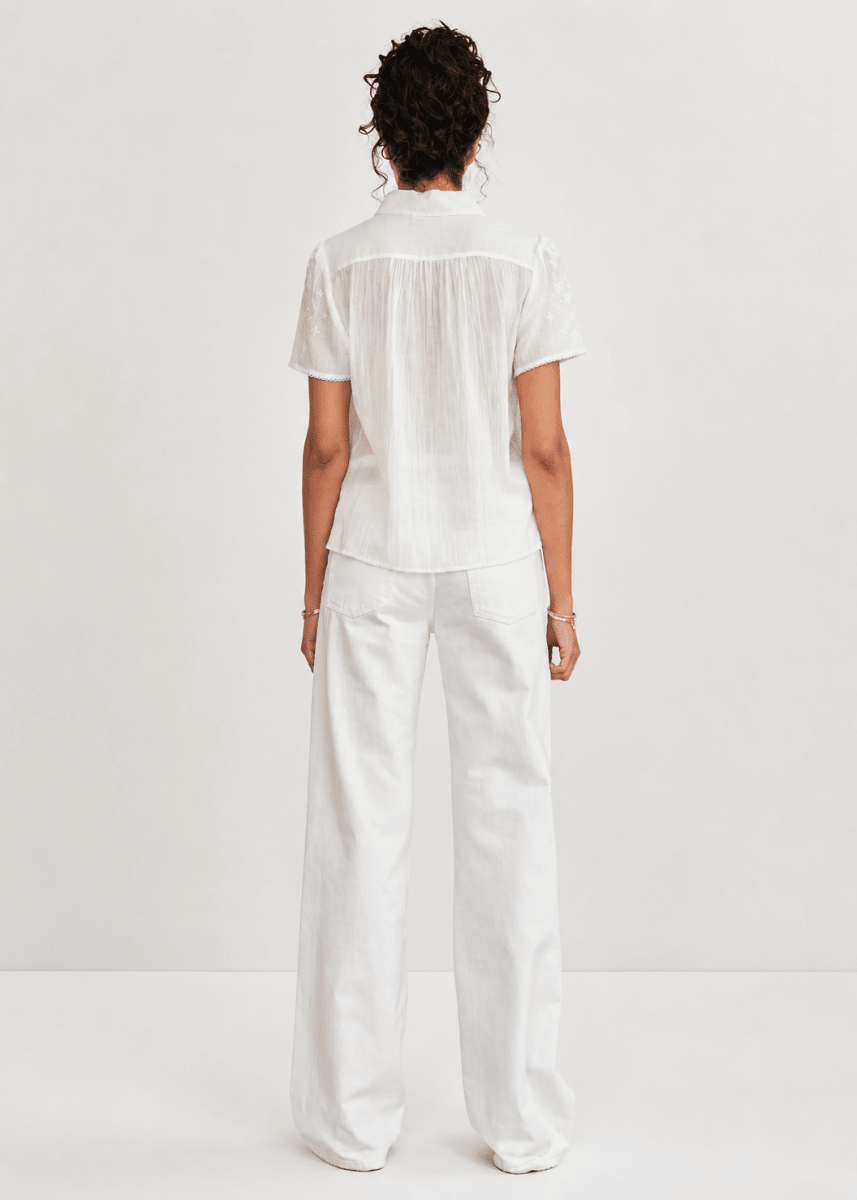 Ruby Short Sleeve Top in Ecru from M.A.B.E at Edito Boutique