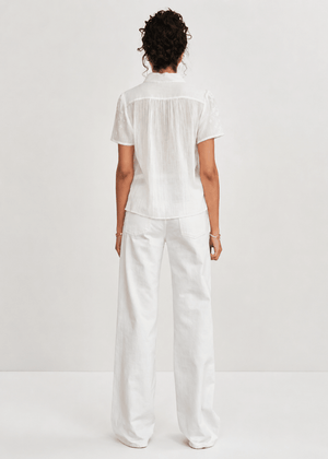 Ruby Short Sleeve Top in Ecru from M.A.B.E at Edito Boutique