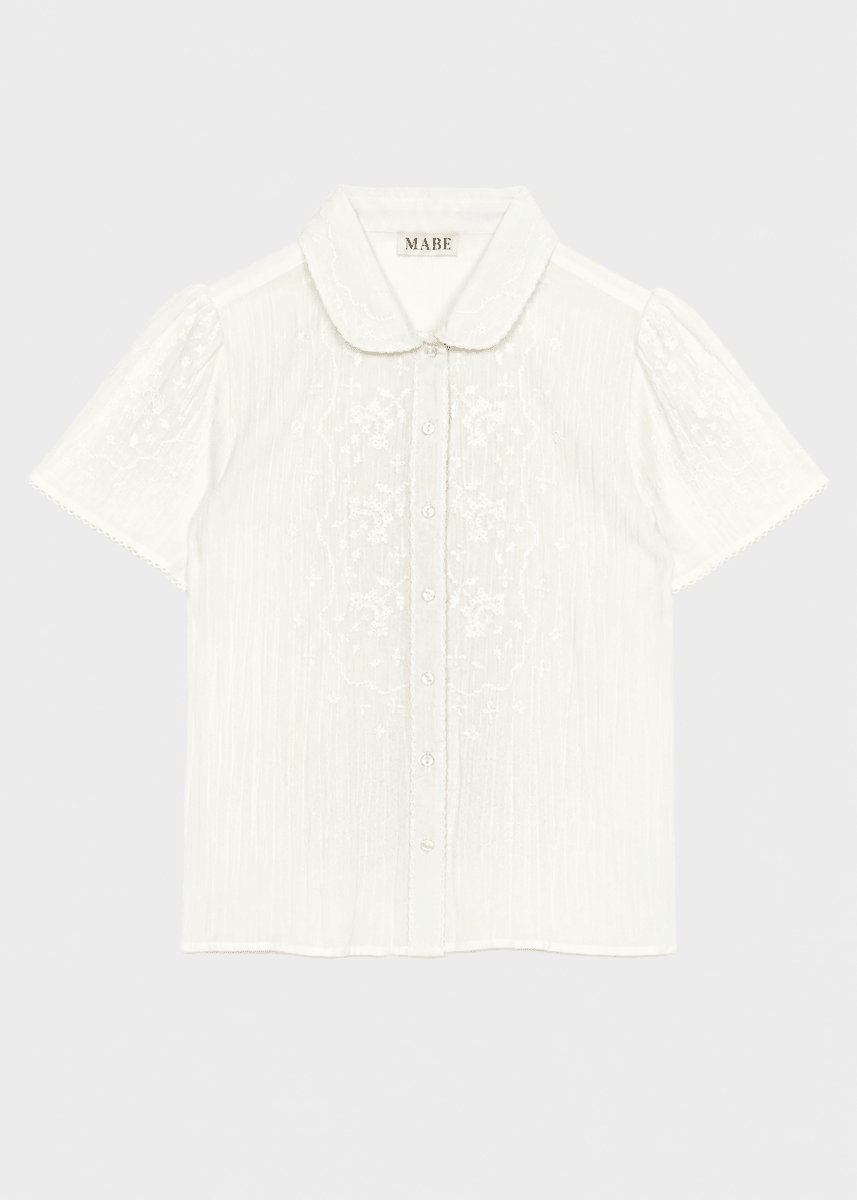 Ruby Short Sleeve Top in Ecru from M.A.B.E at Edito Boutique