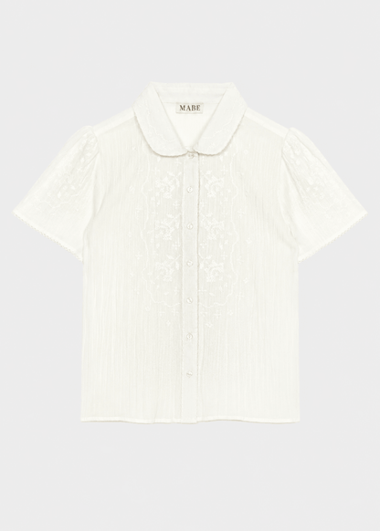 Ruby Short Sleeve Top in Ecru from M.A.B.E at Edito Boutique