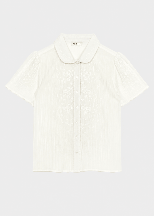 Ruby Short Sleeve Top in Ecru from M.A.B.E at Edito Boutique
