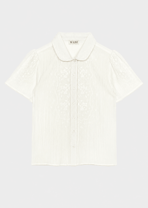 Ruby Short Sleeve Top in Ecru from M.A.B.E at Edito Boutique
