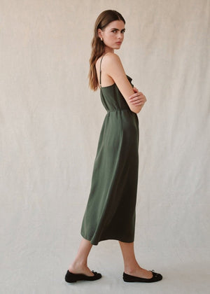 Ruffle Cami Midi Dress in Forest from BELLA DAHL at Edito boutique